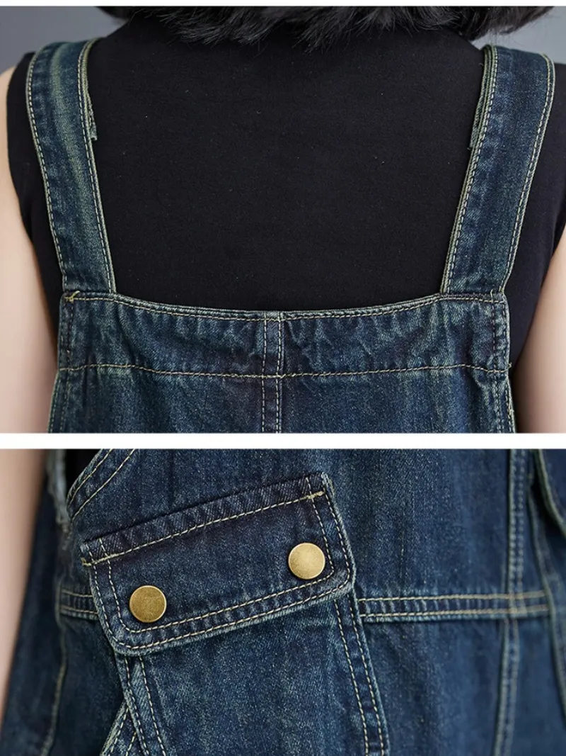 Women's Casual Summer Wide Leg Shorts Overalls Dungarees