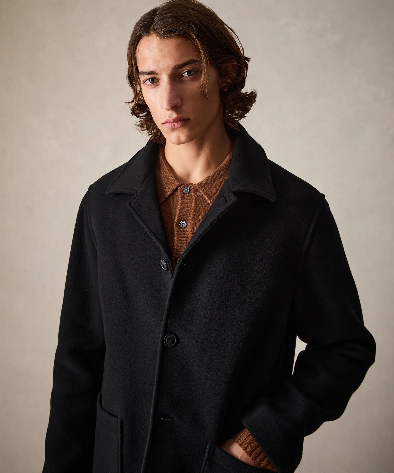 Wool Cashmere Cafe Jacket in Black