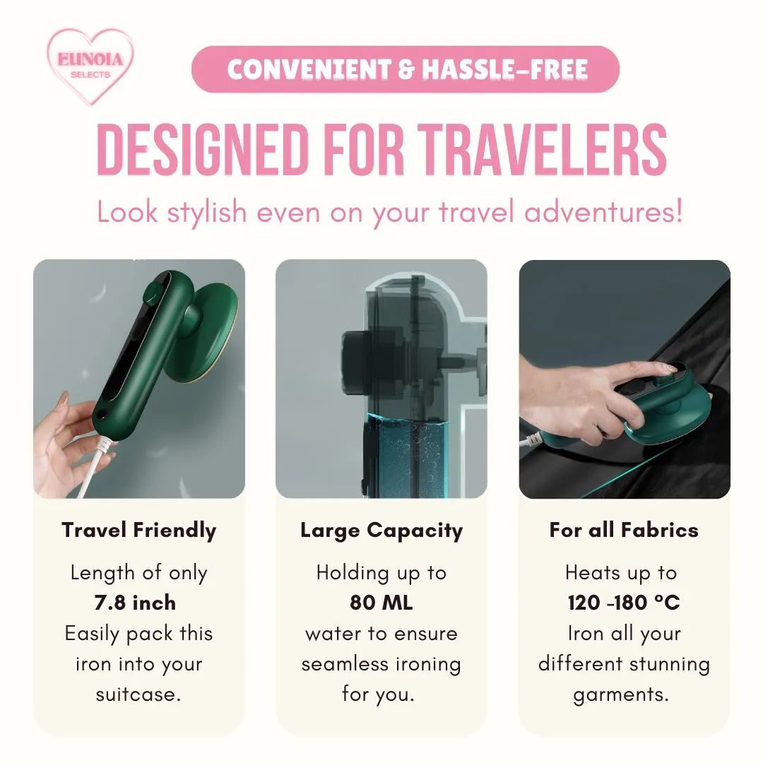 Zylo Portable Steamer Mini Handheld Iron for Easy Stylish Travel